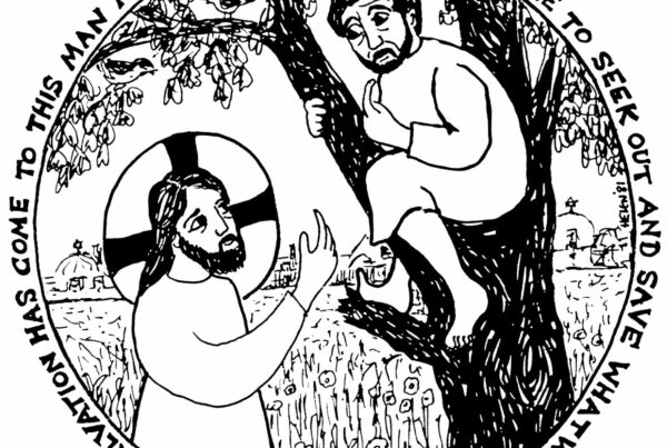 Christ calls Zacchaeus drawing by Helen Hudson