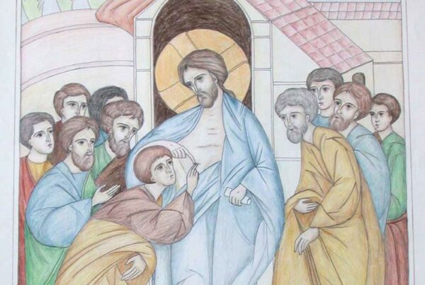 St Thomas drawing by Helen Hodson (detail)